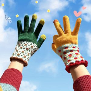 Gloves Winter Warm Cute Winter Ladies Plus Fleece Cycling Windproof Touchscreen Gloves