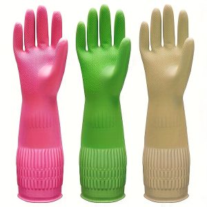 1 Pair Premium Cleaning Gloves, Non-Slip And Quick-Drying. Ideal for Kitchen Use, Dishwashing, Laundry, And Car Washing. A Versatile Household Cleaning Aid And Tool