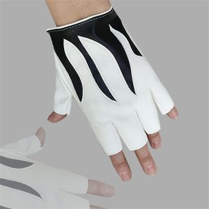 Men' & Women' PU Leather Half-Finger Gloves - Vintage Motorcycle Driving Gloves with Stripe, Elastic Wrist Suitable for Riding, Casual Outdoor, Commuting, and Stylish Fingerless