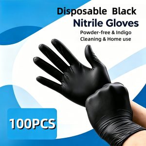 100pcs High Quality Disposable Black Nitrile Gloves, Suitable for Household Dishwashing Cleaning, Coloring, Pets, Daily Household Cleaning, Multi-purpose - Non-medical Gloves